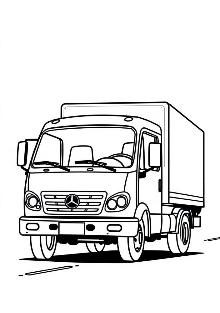 Desenho de caminhão de entrega para colorir