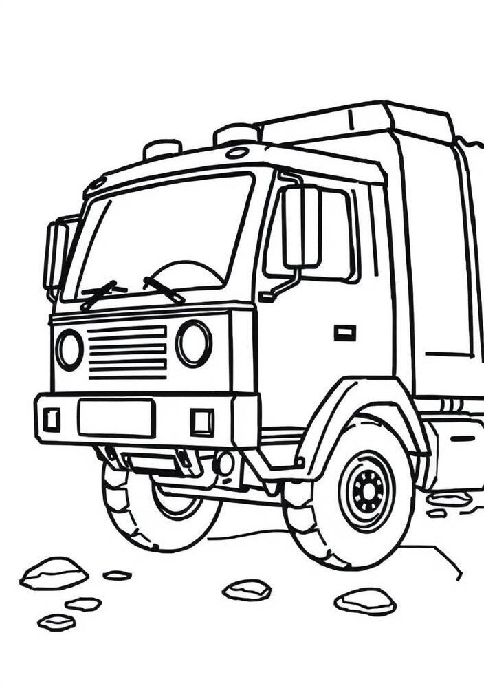 Desenho de caminhão de lixo para colorir