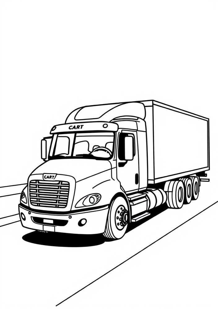 Desenho de caminhão de transporte de carros para colorir