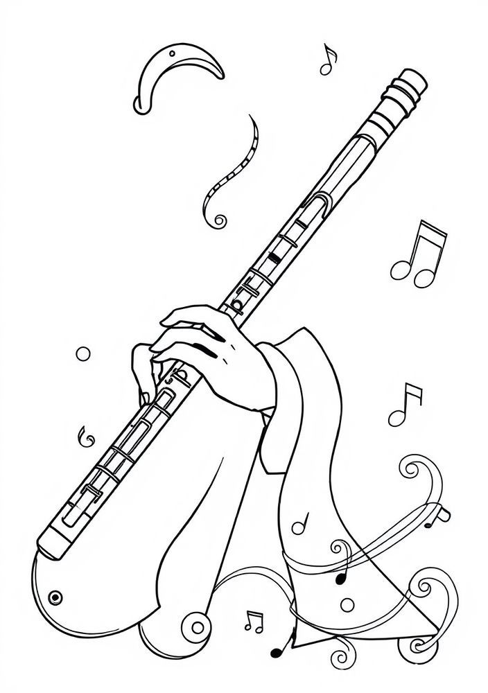 Desenho de flauta de carnaval para colorir