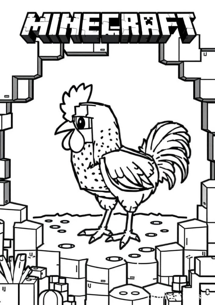 Desenho de frango (Chicken) para colorir