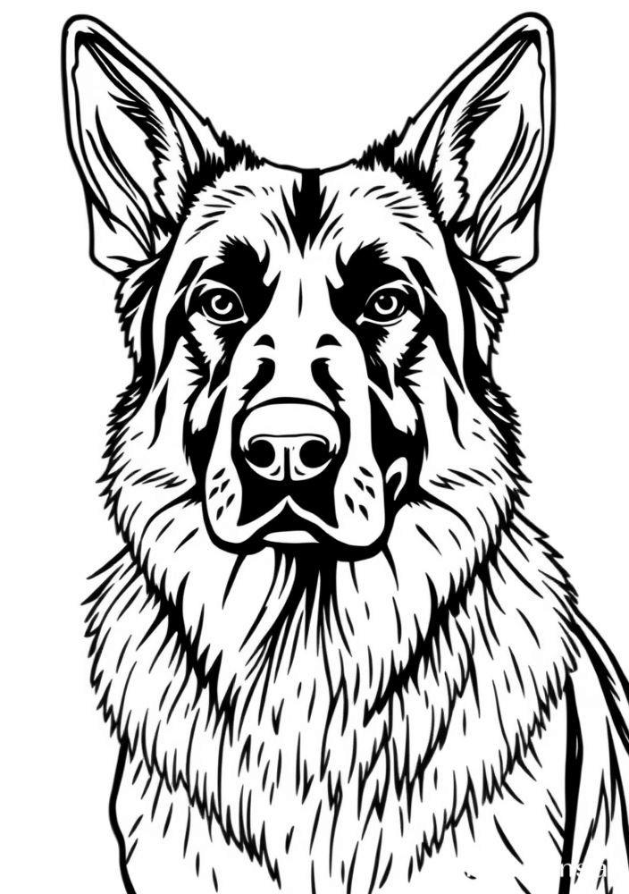Desenho de pastor alemão forte para colorir