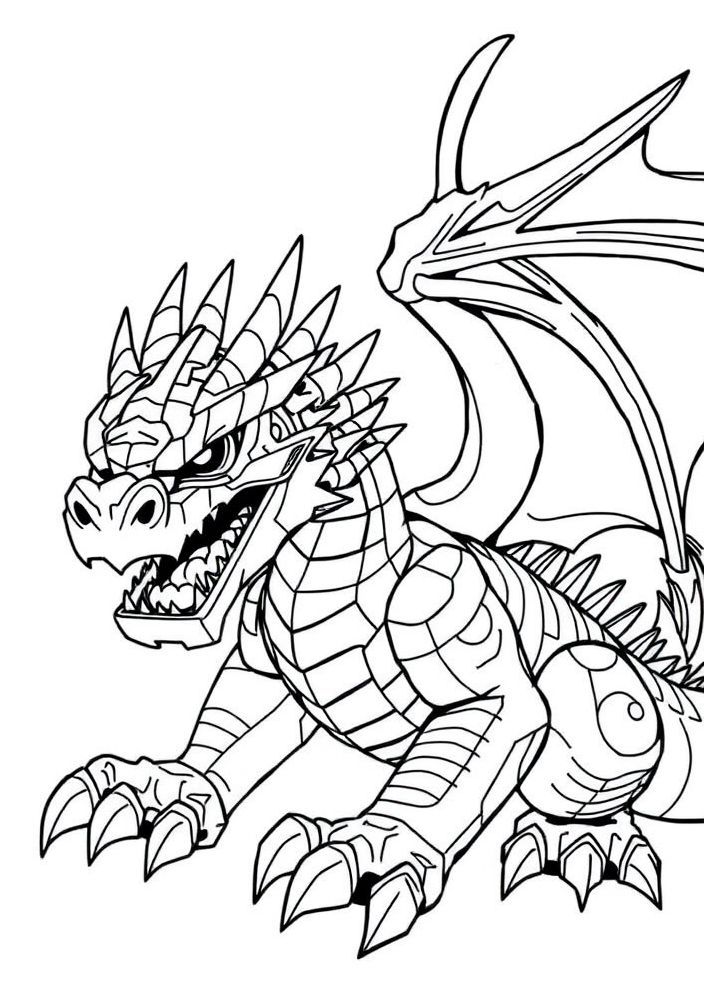 Desenho de um Dragão LEGO para colorir
