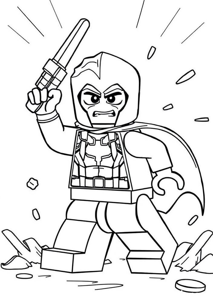 Desenho de um Super-Herói LEGO para colorir