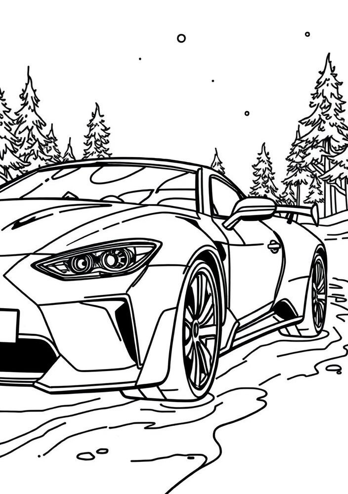Desenho de um carro de gelo para colorir