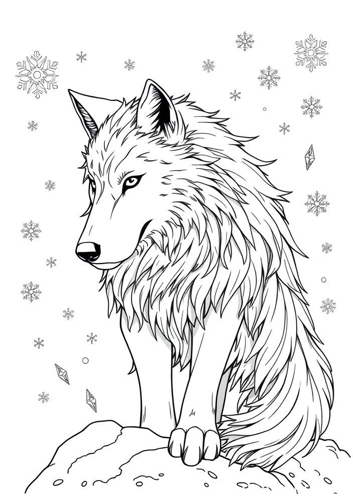 Desenho de um lobo de neve de Frozen para colorir