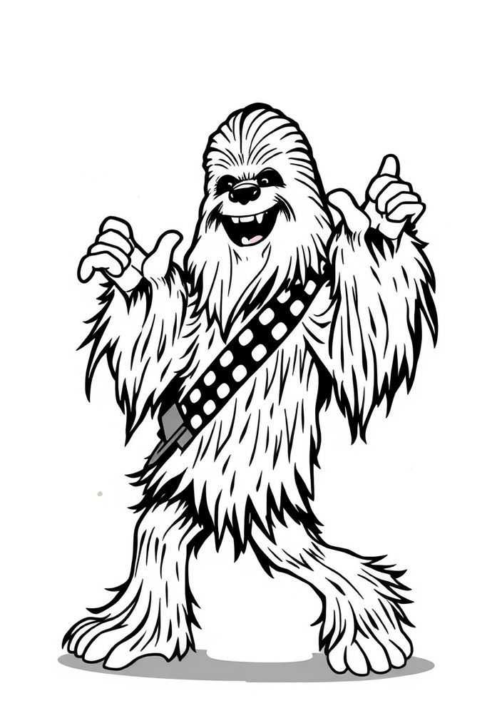 Desenho de um wookiee dançando para colorir
