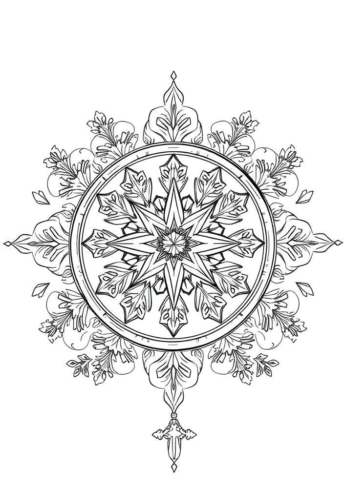 Desenho de uma bússola mágica de Frozen para colorir