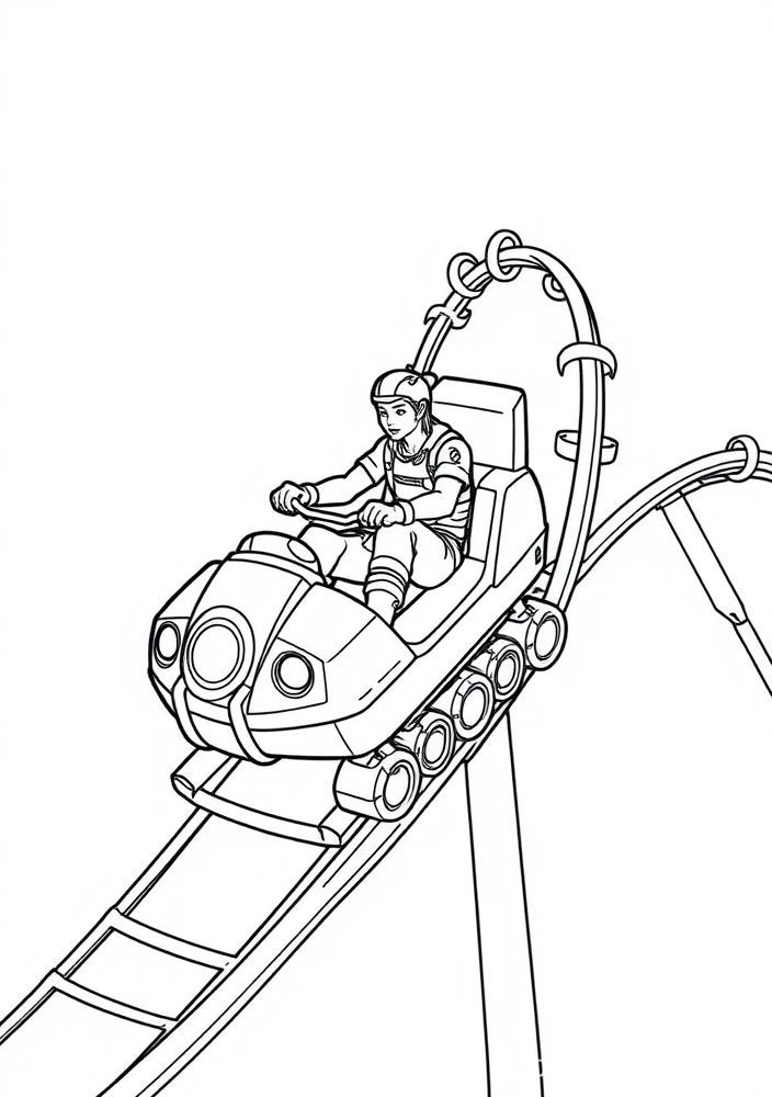 Desenho de uma montanha russa de Fortnite para colorir