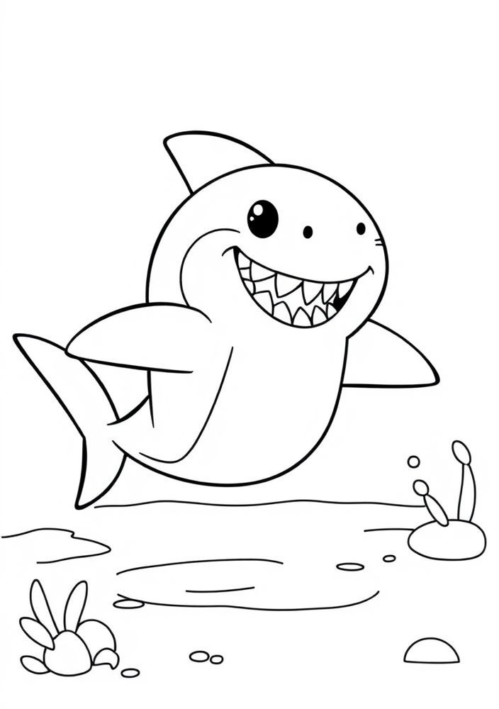 Desenhos Baby Shark Para Colorir e Imprimir