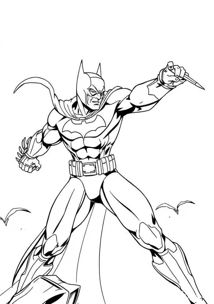 Desenho do Batman enfrentando Bane para colorir