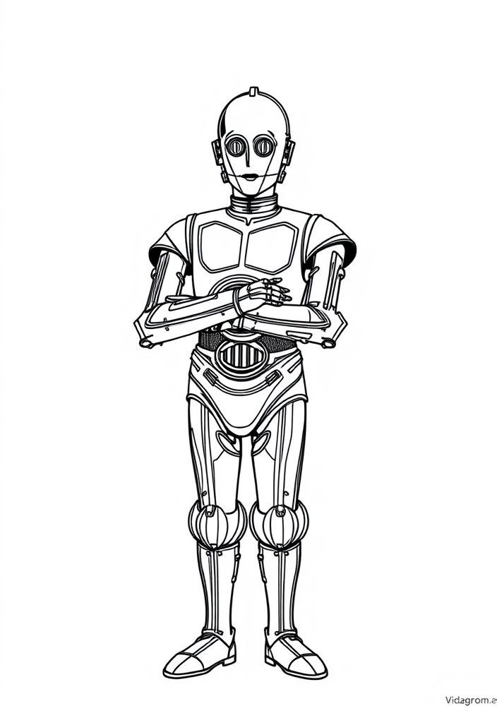 Desenho do C-3PO para colorir
