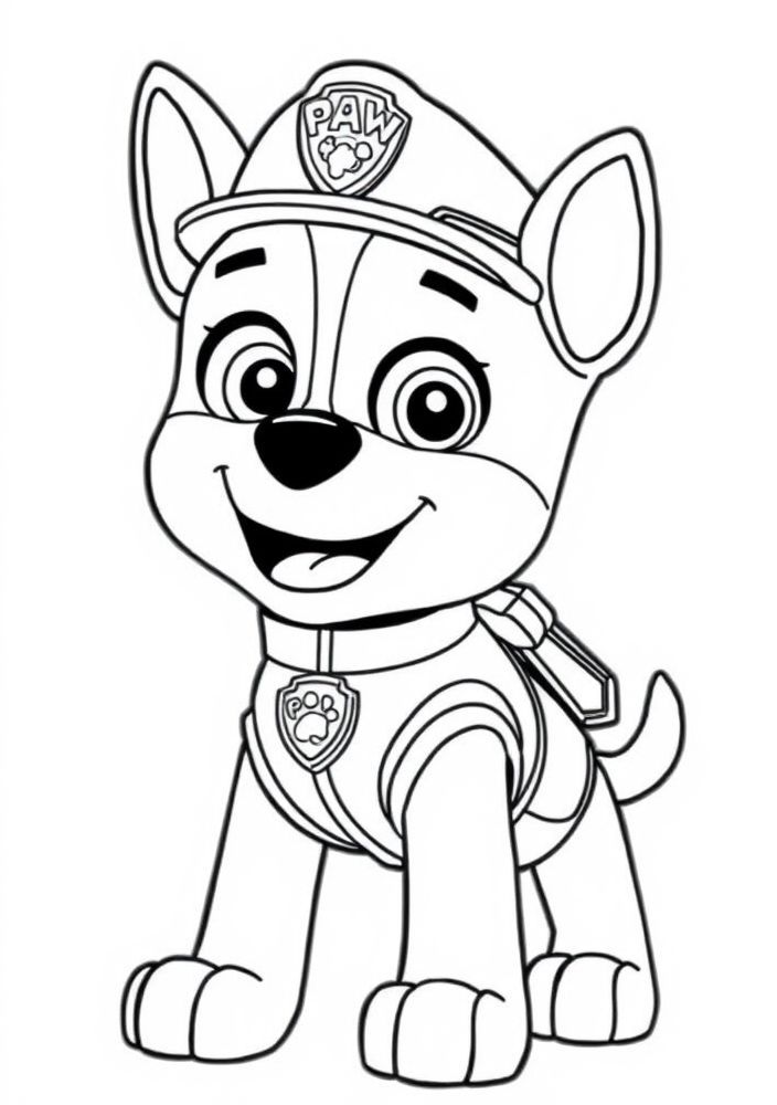 Desenho do Chase em uma missão para colorir