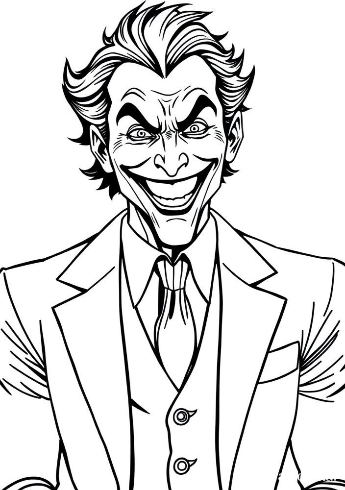 Desenho do Coringa sorridente para colorir