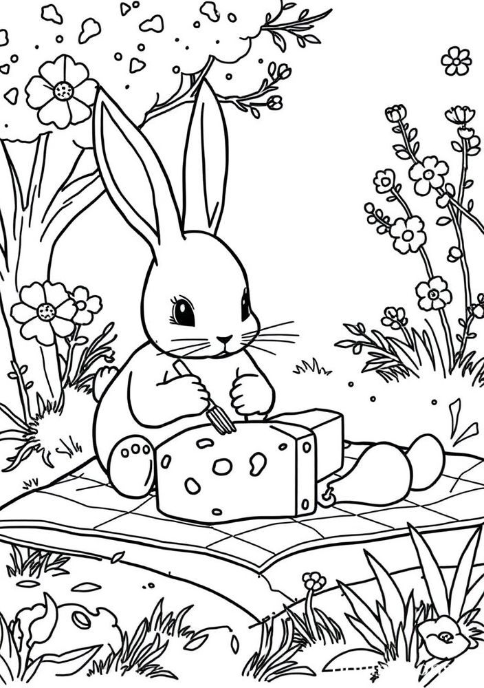 Desenho do Cream e Cheese em um piquenique para colorir