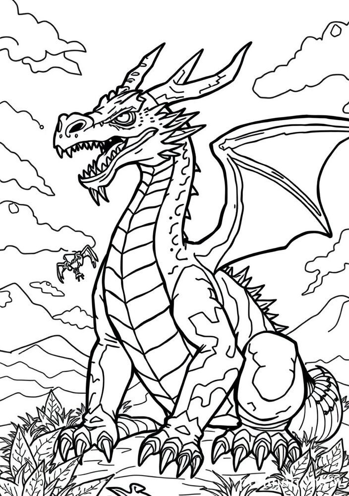 Desenho do Dragão do Fortnite para colorir