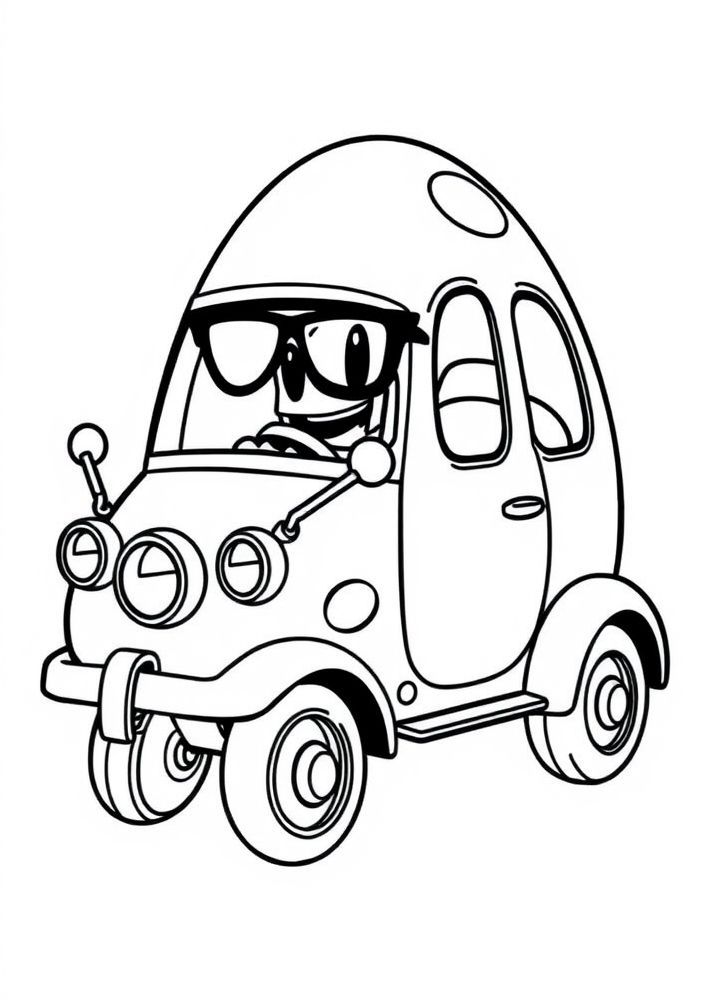 Desenho do Egg Mobile do Dr. Eggman para colorir