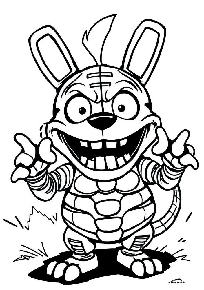 Desenho do FNAF 3 Springtrap surpreso para colorir
