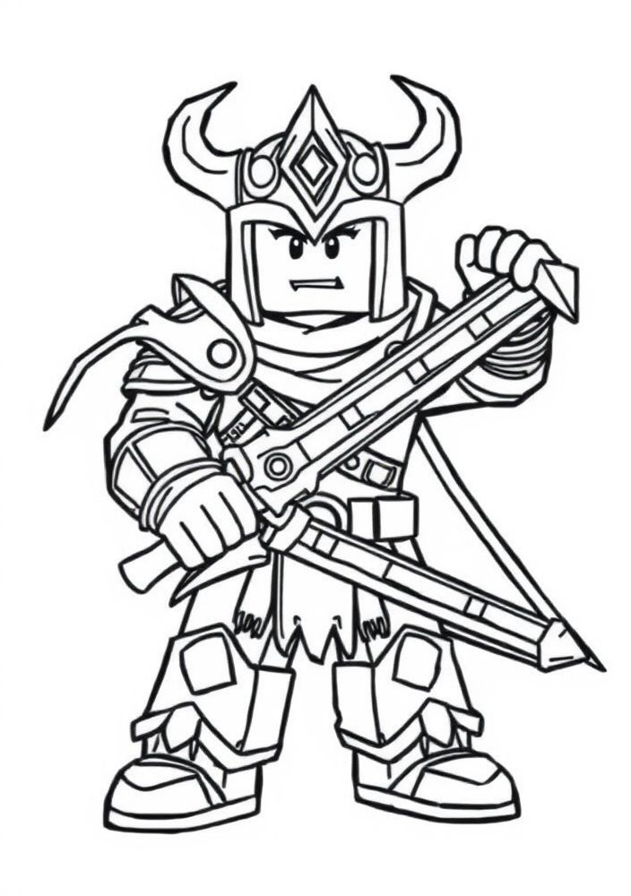 Desenho do Guerreiro Roblox para colorir