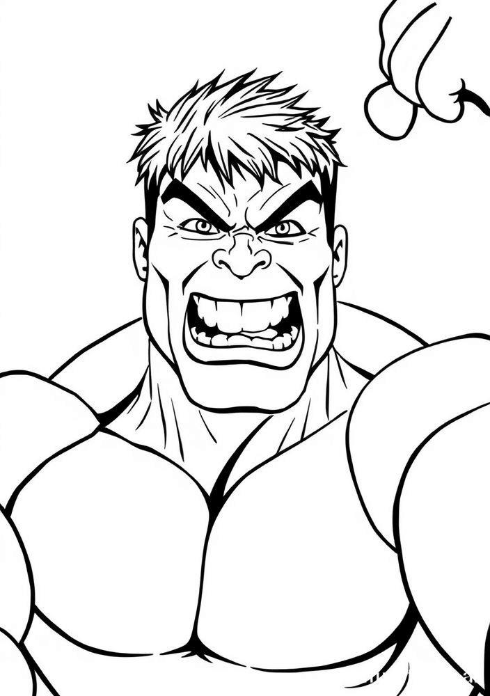 Desenho do Hulk tirando uma selfie divertido para colorir
