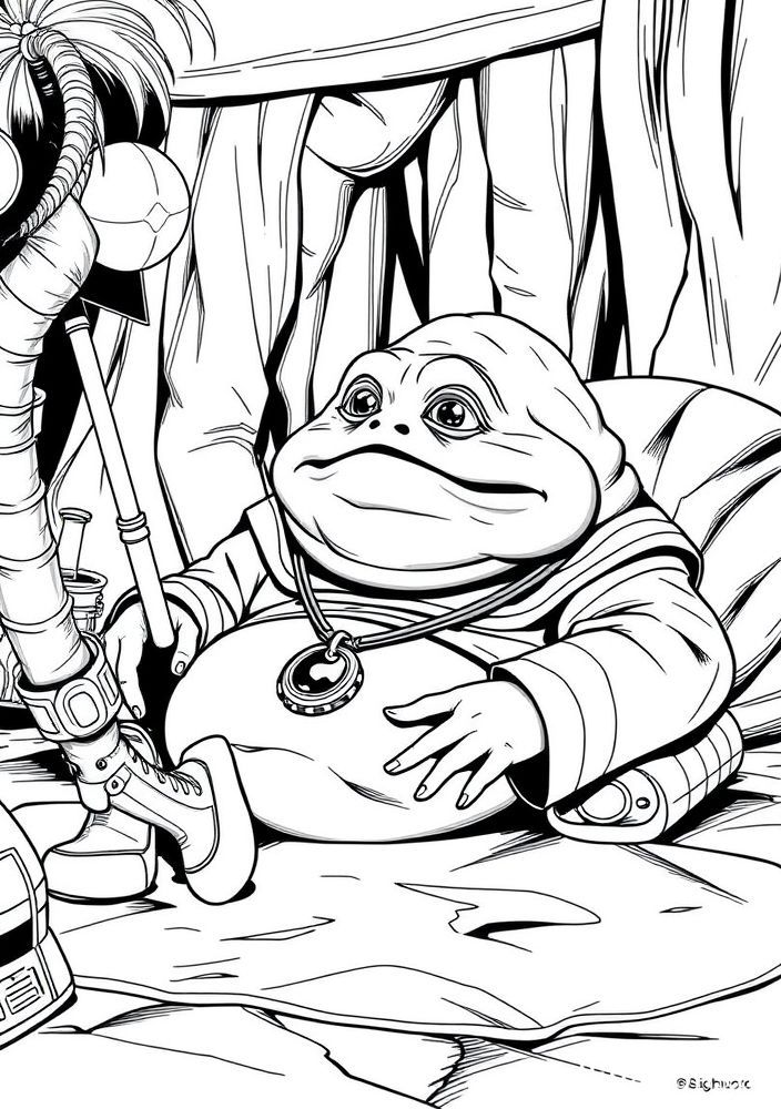 Desenho do Jabba the Hutt para colorir