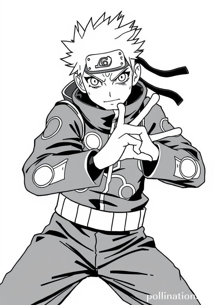 Desenho do Jiraiya fazendo a pose do Sapo para colorir