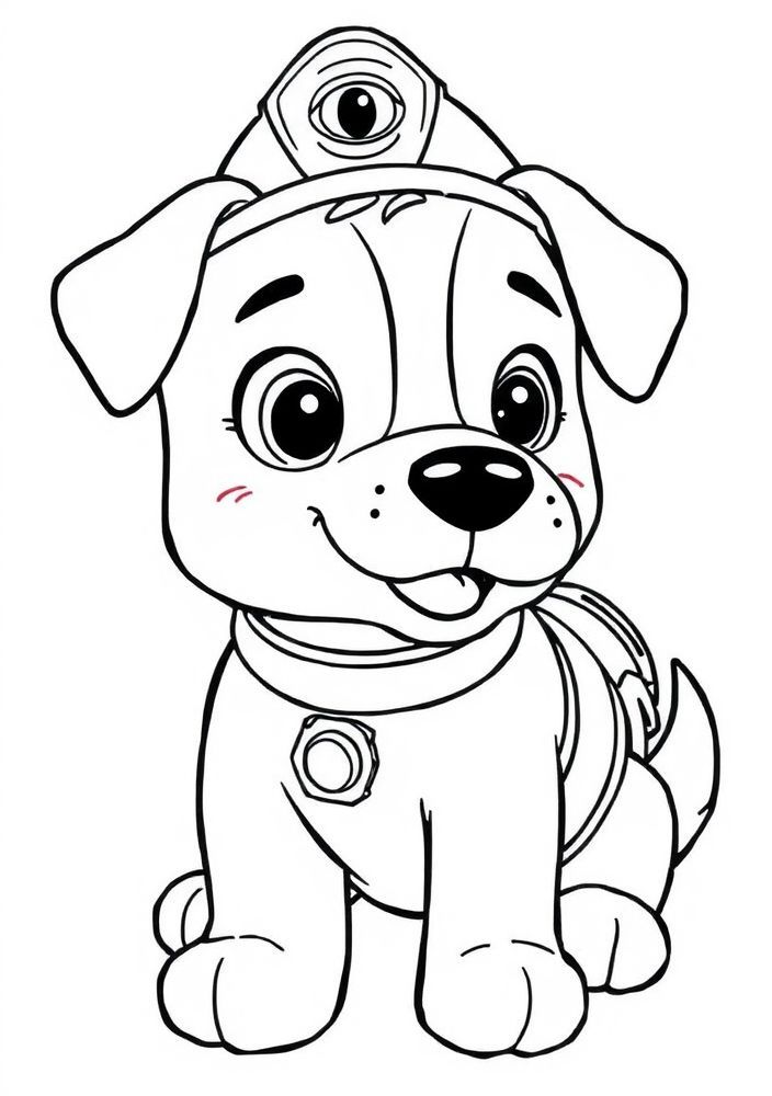 Desenho do Marshall, o bombeiro, para colorir