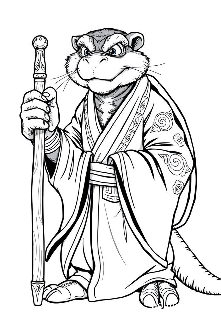 Desenho do Mestre Splinter para colorir