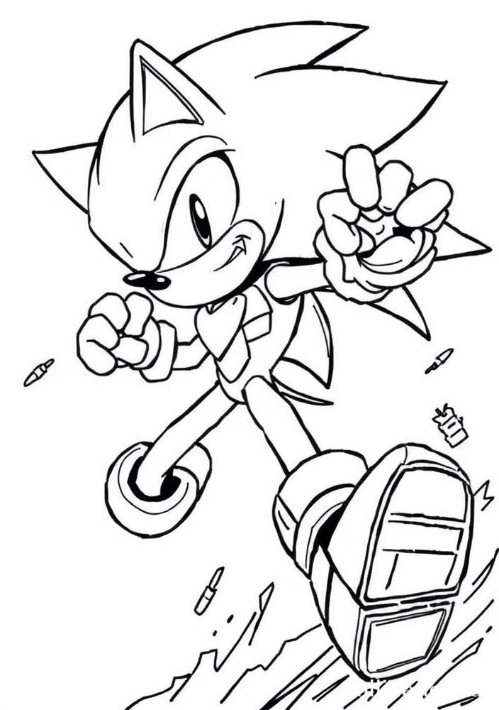Desenho do Metal Sonic em ação para colorir