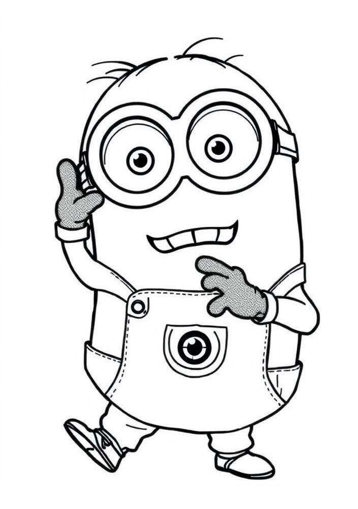 Desenho do Minion fazendo pose para colorir