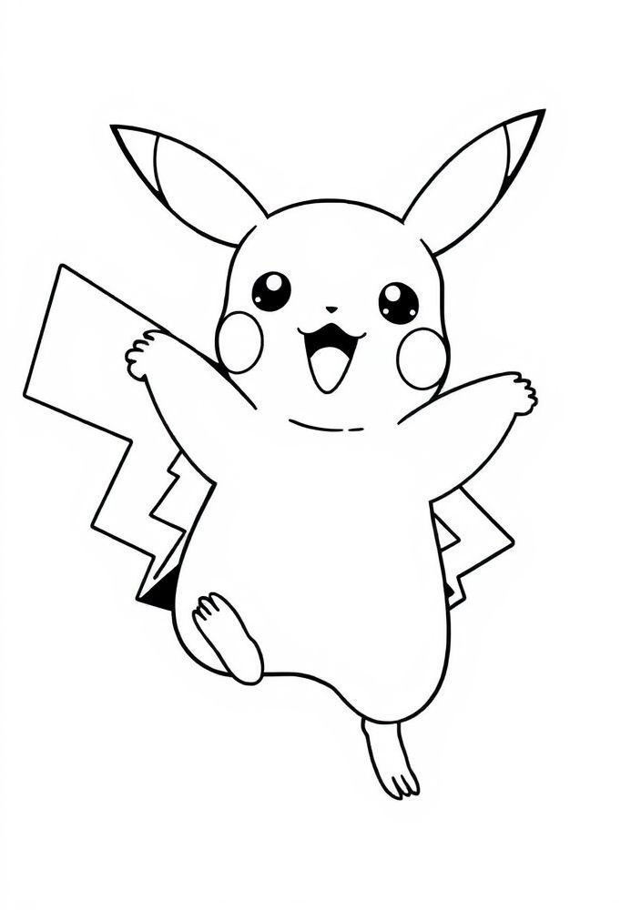 Desenho do Pikachu dançando para colorir