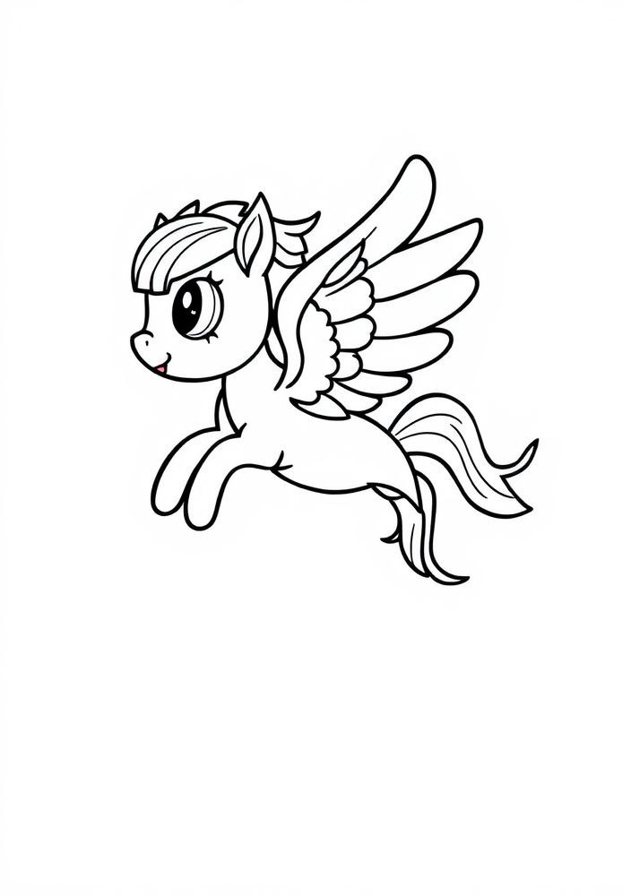 Desenho do Rainbow Dash voando alto para colorir