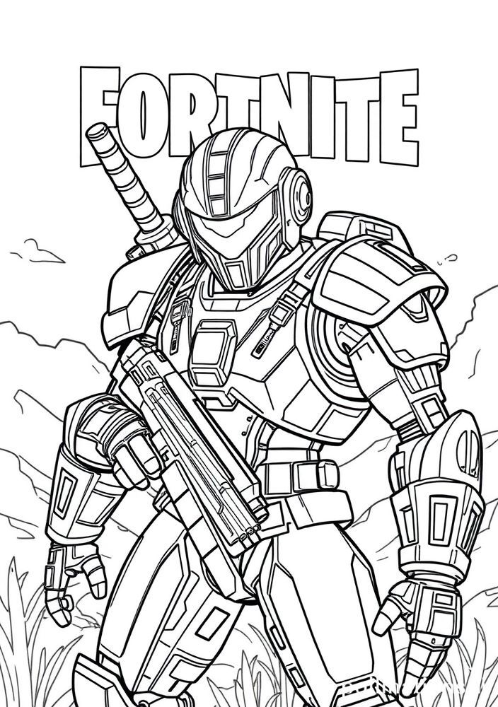 Desenho do Robô Guerreiro para colorir