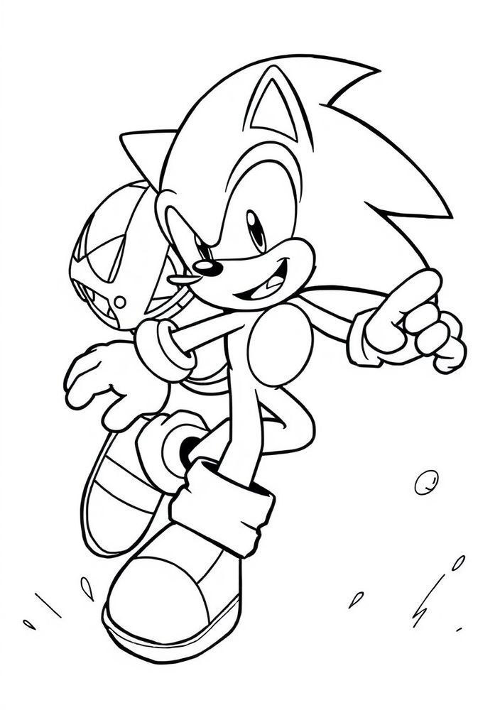 Desenho do Robotnik sendo perseguido por Sonic para colorir
