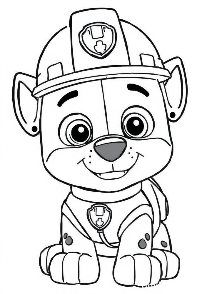 Desenho do Rubble construindo para colorir
