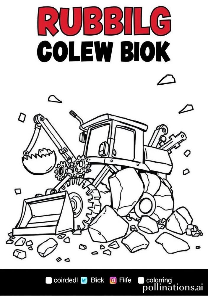 Desenho do Rubble e seus equipamentos de construção para colorir