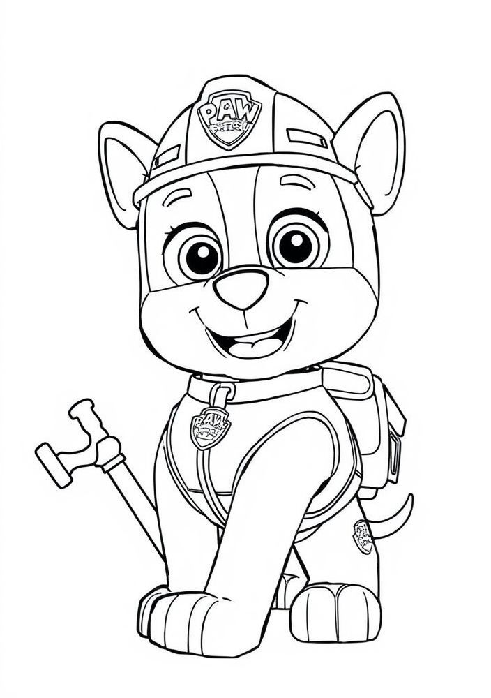 Desenho do Rubble na construção para colorir