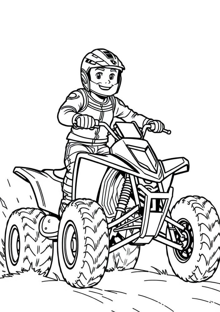 Desenho do Ryder em seu ATV para colorir