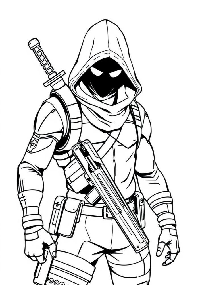 Desenho do Silêncio do Fortnite para colorir