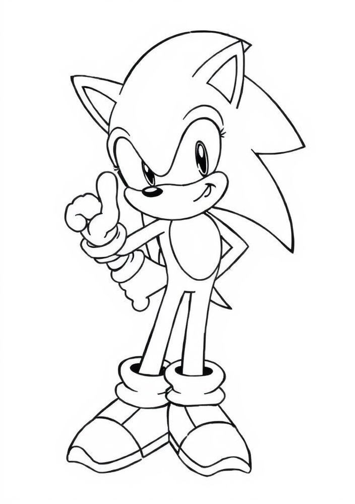 Desenho do Sonic em sua pose icônica para colorir