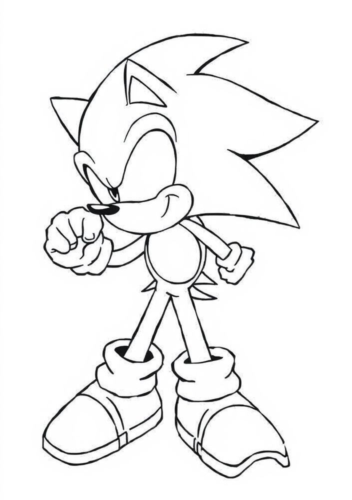 Desenho do Sonic em um modo de superfast para colorir