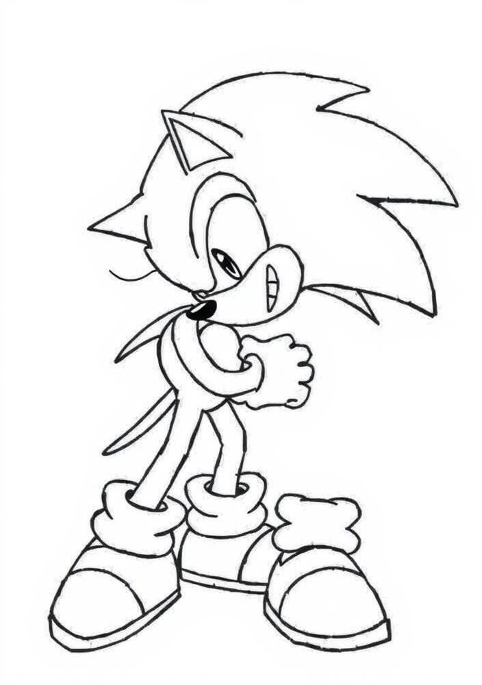 Desenho do Sonic enfrentando um inimigo para colorir