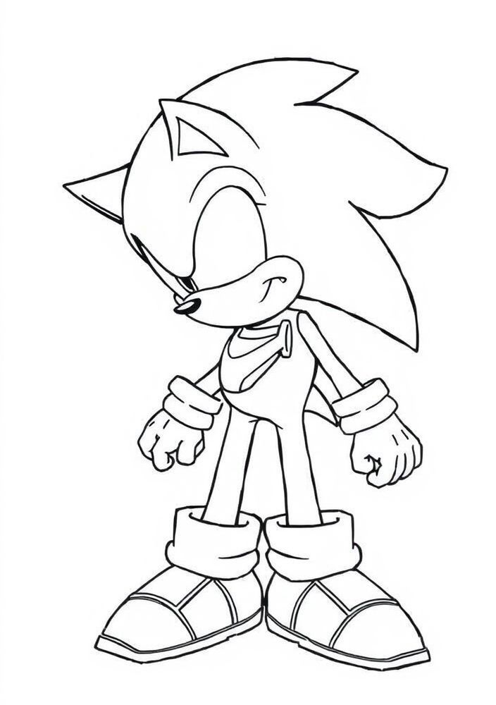 Desenho do Sonic enfrentando um robô de Robotnik para colorir