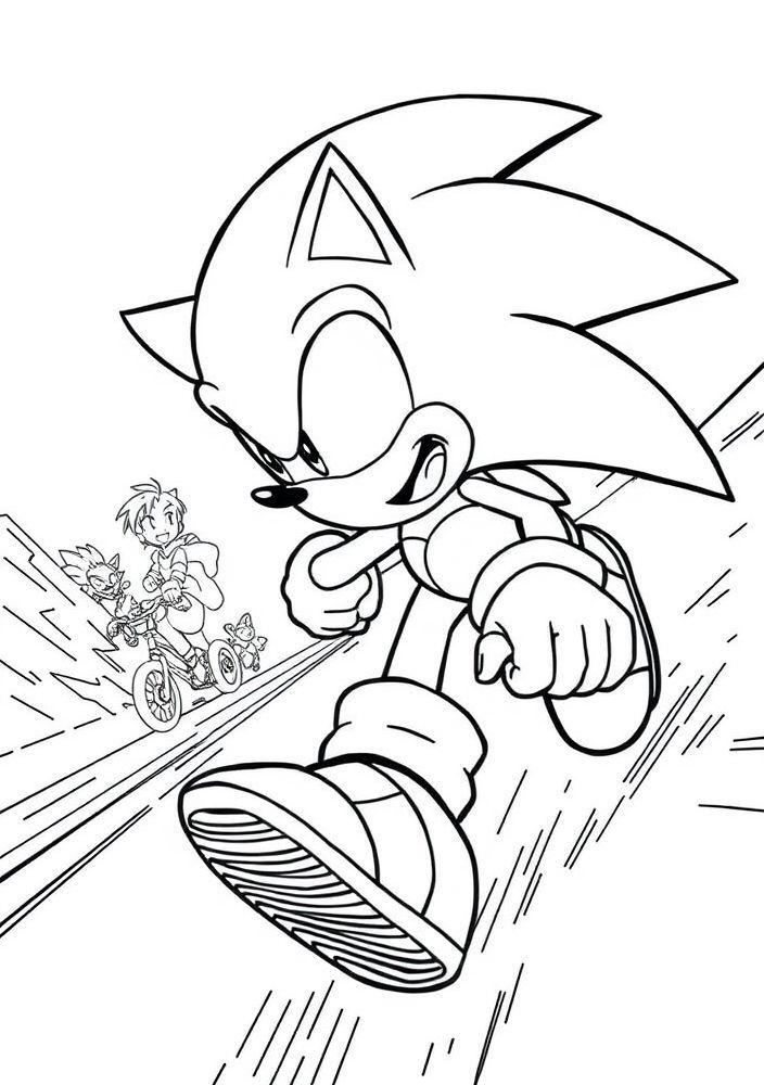 Desenho do Sonic na sua corrida
