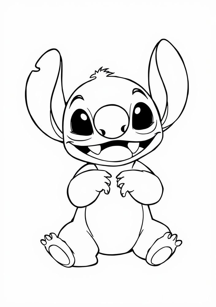 Desenho do Stitch fazendo poses para colorir