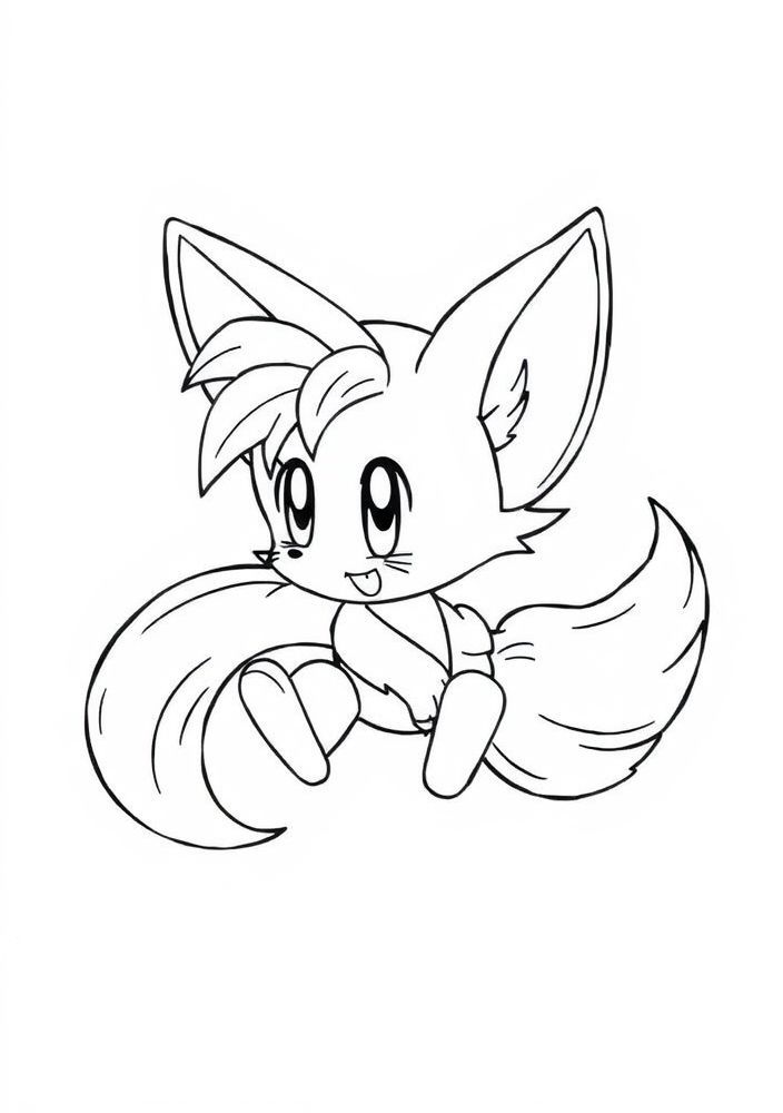 Desenho do Tails voando para colorir