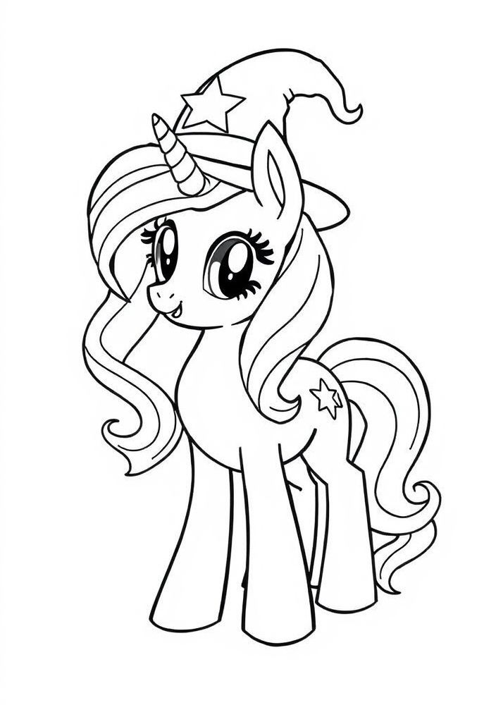 Desenho do Trixie com seu chapéu mágico para colorir