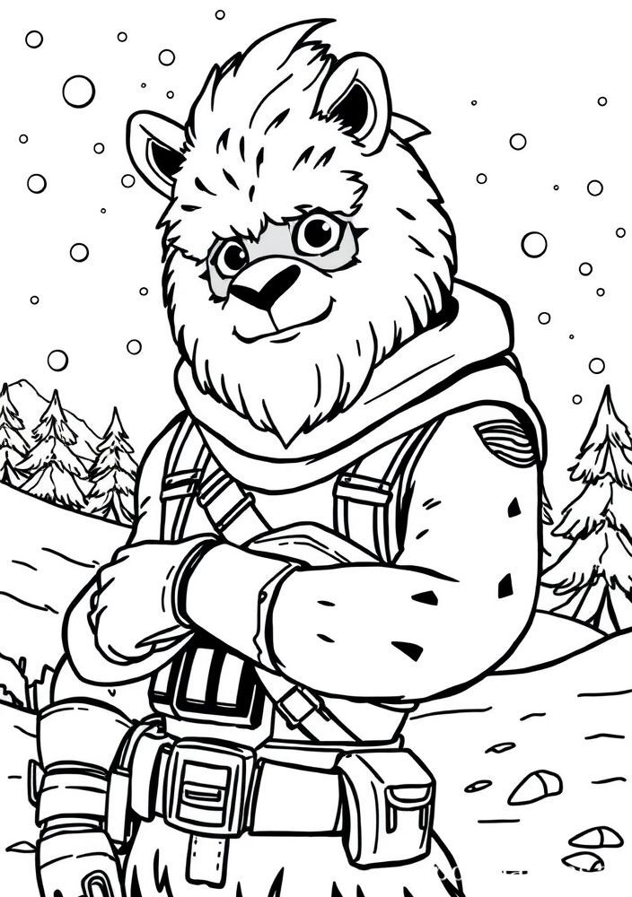 Desenho do Yeti do Fortnite para colorir