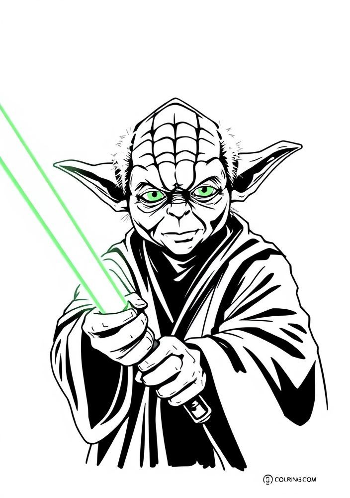 Desenho do Yoda para colorir