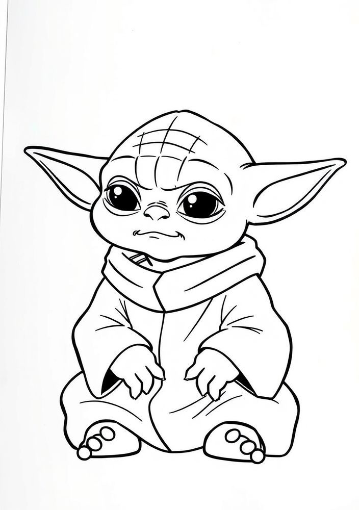 Desenho do Yoda para colorir